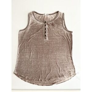 Jane + Delancey Women's Brown Ribbed Tank Top M